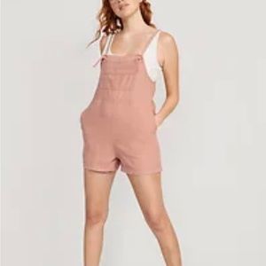 Old Navy Women’s Romper Jumpsuit Shorts Linen blend Pink sz small NWT